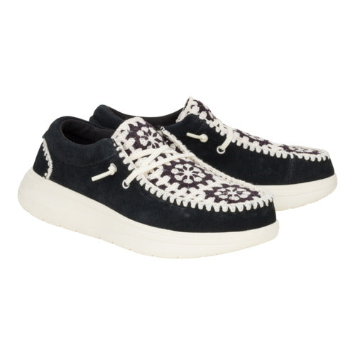 Wendy Comf Suede Crochet - Black/Multi - Image 3